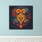 アディンクラ記号 キャンバスプリント (インサイチュ (ウッドフロア))