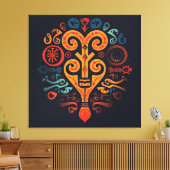 アディンクラ記号 キャンバスプリント (インサイチュ (リビング))