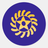 アディンクラ・シンボル（人生の変革）ステッカー ラウンドシール (正面)