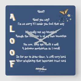 アディ失ったエラ・アコーによるQuatrainで – Aloof Clock スクエア壁時計