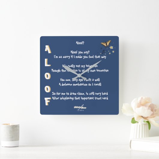 アディ失ったエラ・アコーによるQuatrainで – Aloof Clock スクエア壁時計 (ホーム)