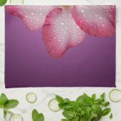 アデニムピンクの花フローラグラジエントバイオレット キッチンタオル (折り畳み)