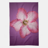 アデニムピンクの花フローラグラジエントバイオレット キッチンタオル (縦)