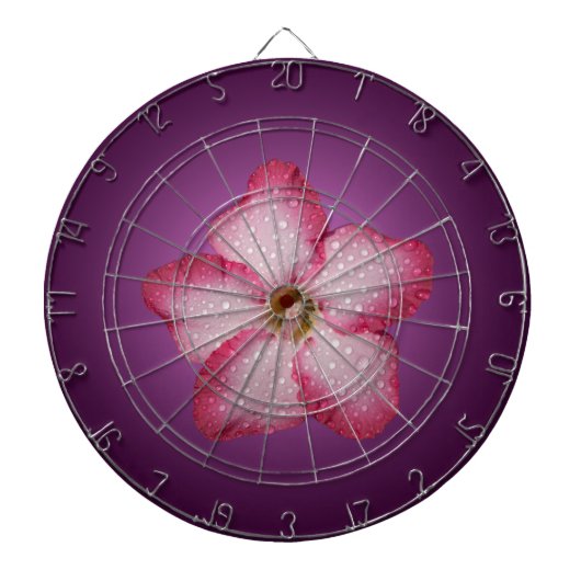 アデニムピンクの花フローラグラジエントバイオレット ダーツボード (正面)