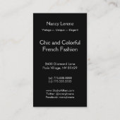 アデラのエレガントな白黒ヴィンテージの写真 名刺 (裏面)