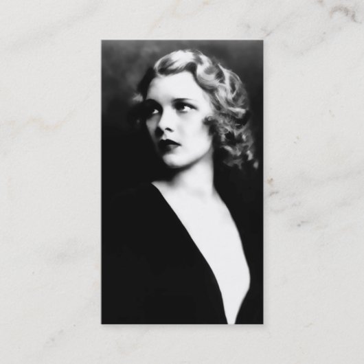 アデラのエレガントな白黒ヴィンテージの写真 名刺 (正面)