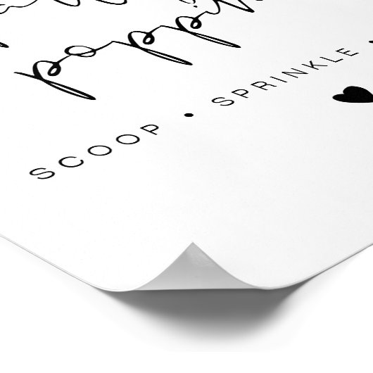 アデラモダンエッジポップコーン結婚バーのサイン ポスター (角)