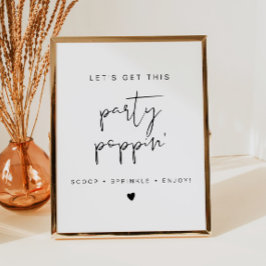 アデラモダンエッジポップコーン結婚バーのサイン ポスター