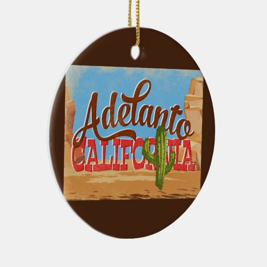 アデラントカリフォルニアカートゥーンデザートレトロ旅行 セラミックオーナメント (右)