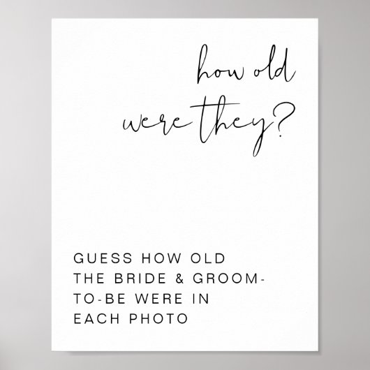 アデラ ハウ オールド ウェア ゼイ ブライダルシャワー ゲーム サイン (正面)