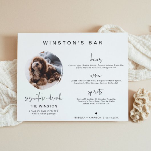 アデラ モダン1 フォト ペット シグネチャー ドリンク バー サイン