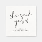 アデラ モダン ミニマル シーセッド・イエス ブライダルシャワー スタンダードカクテルナプキン (正面)