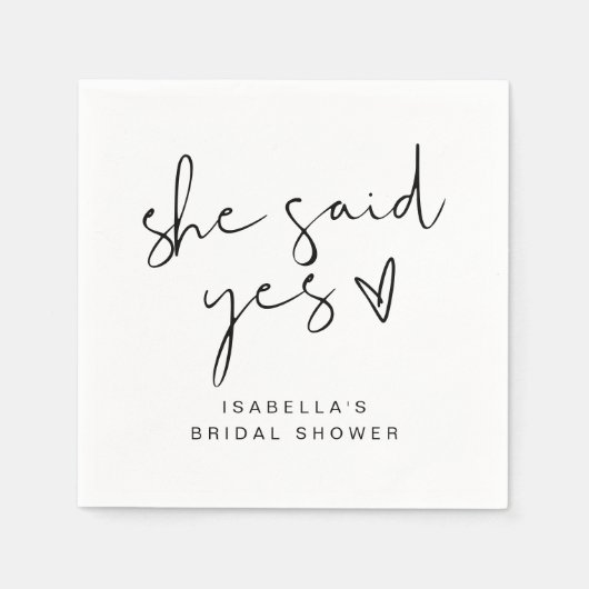 アデラ モダン ミニマル シーセッド・イエス ブライダルシャワー スタンダードカクテルナプキン (正面)
