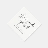 アデラ モダン ミニマル シーセッド・イエス ブライダルシャワー スタンダードカクテルナプキン (角)