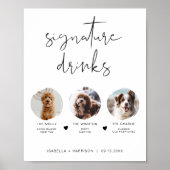 アデラ モダン ミニマル 3 フォト ペット シグネチャードリンク ポスター (正面)