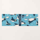 アデリーペンギンパステルパタカラフルーン ヨガマット (正面(横))