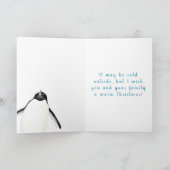 アデリーペンギンメリークリスマスウォーターのカラーカード カード (内部)