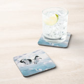 アデリーペンギン(pygoscelisのadeliae)南極大陸 コースター (右側)