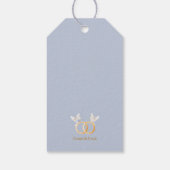 アデルシンプルデュスクブルー結婚カップル ギフトタグ (裏面)