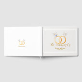 アデルシンプルデュスクブルー結婚カップル ゲストブック (全面)