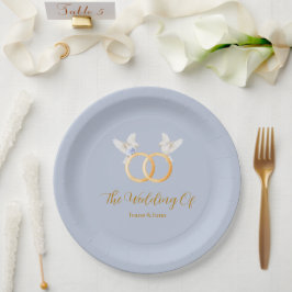 アデルシンプルデュスクブルー結婚カップル ペーパープレート