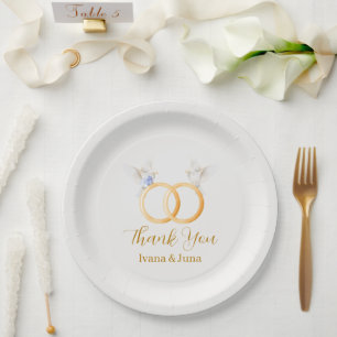 アデルシンプルデュスクブルー結婚カップル ペーパープレート