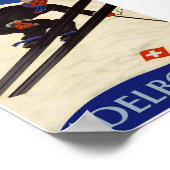 アデルボデンスイスヴィンテージスキーポスター ポスター (角)