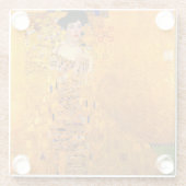 アデル・ブロッホ・バウアーのグスタフクリムトポートレート ガラスコースター (裏面)