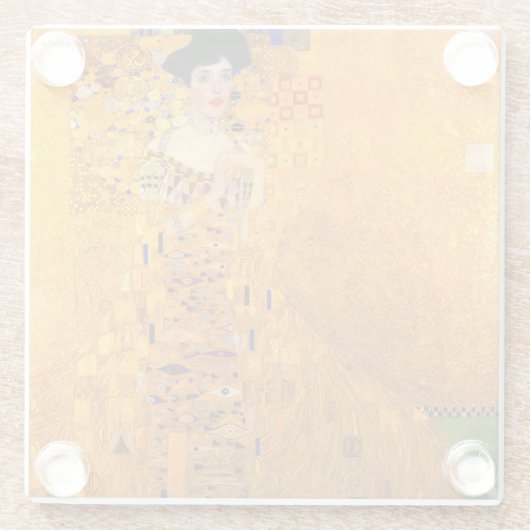 アデル・ブロッホ・バウアーのグスタフクリムトポートレート ガラスコースター (裏面)