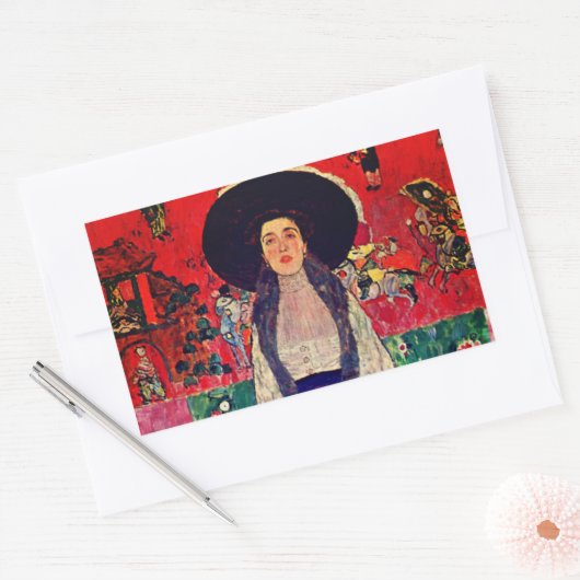 アデル・ブロッホ・バウアーIIのグスタフクリムトポートレート 長方形シール (封筒)