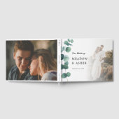 アデレーデ結婚の水色ユーカリと写真 ゲストブック (全面)