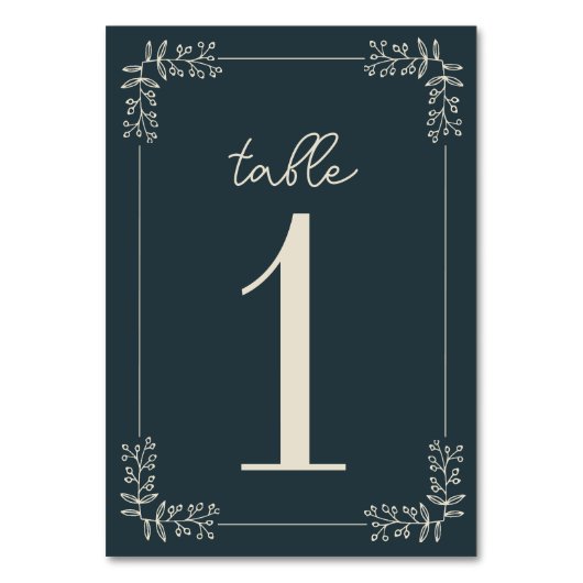 アデレードのフレーム | キュレート色 | 結婚式の招待 テーブルナンバー (裏面)