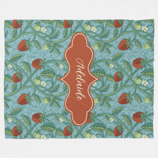 アデレードアクアストロベリーつる植物 フリースブランケット (正面(横))