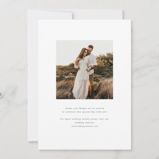 アデレードエレガントウォーターカラーユーカリ結婚ス 招待状 (裏面)