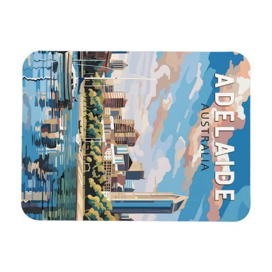 アデレードオーストラリア旅行芸術ヴィンテージ マグネット (横)