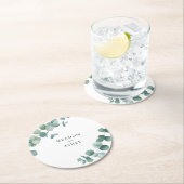 アデレード水の色ユーカリ結婚ス ラウンドペーパーコースター (インサイチュ)