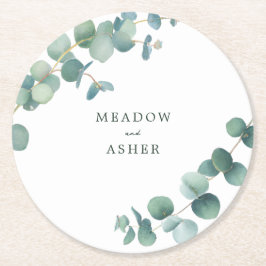 アデレード水の色ユーカリ結婚ス ラウンドペーパーコースター