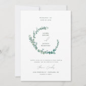 アデレード結婚の水色ユーカリ 招待状 (正面)