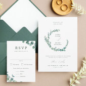 アデレード結婚の水色ユーカリ 招待状