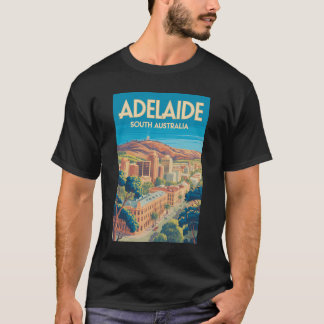 アデレード オーストラリア イラスト 旅行 アート ヴィンテージ Tシャツ
