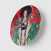 アデレ・ブロッホ・バウアーIIのグスタフクリムトポートレート ラウンド壁時計 (傾斜)