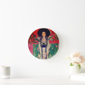 アデレ・ブロッホ・バウアーIIのグスタフクリムトポートレート ラウンド壁時計 (ホーム)