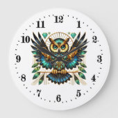 アトエレガントルデコフクロウ ラージ壁時計 (正面)