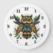 アトエレガントルデコフクロウ ラージ壁時計 (正面)