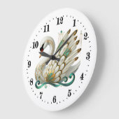 アトエレガントルデコ白鳥 ラージ壁時計 (傾斜)