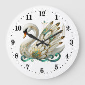 アトエレガントルデコ白鳥 ラージ壁時計 (正面)