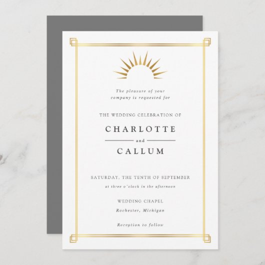 アトエレガントルデコ結婚式招待状 招待状 (正面/裏面)