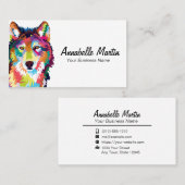 アトカラフルルポップ・アートのウルフ 名刺 (正面/裏面)