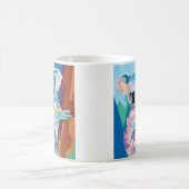 アトカラフルルポップ・アートのコアラポートレート コーヒーマグカップ (中央)