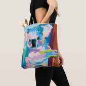 アトカラフルルポップ・アートのコアラポートレート トートバッグ (クローズアップ)